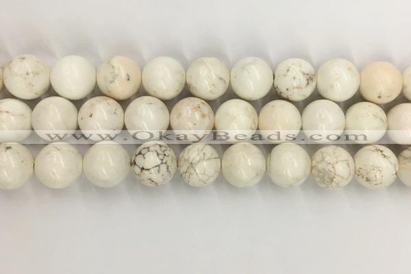 CWB805 15.5 inches 14mm round white howlite turquoise beads