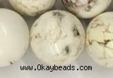 CWB808 15.5 inches 20mm round white howlite turquoise beads