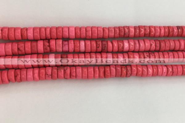 CWB838 15.5 inches 3*6mm tyre howlite turquoise beads wholesale