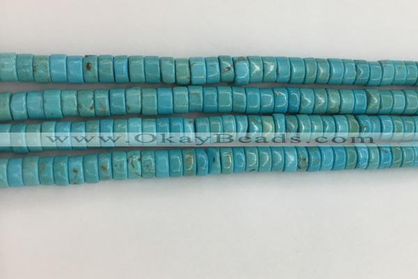 CWB840 15.5 inches 3*6mm tyre howlite turquoise beads wholesale