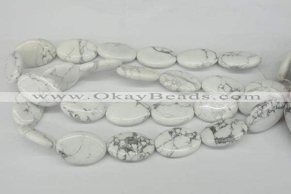 CWB87 15.5 inches 20*30mm oval natural white howlite beads