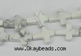 CWB88 15.5 inches 12*15mm cross natural white howlite beads