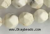 CWB886 15.5 inches 8mm faceted nuggets white howlite turquoise beads