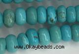 CWB895 15.5 inches 4*6mm rondelle howlite turquoise beads