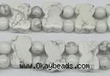 CWB90 15.5 inches 10*15mm double drilled natural white howlite beads