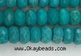 CWB902 15.5 inches 4*6mm faceted rondelle howlite turquoise beads