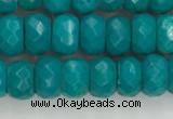 CWB903 15.5 inches 5*8mm faceted rondelle howlite turquoise beads