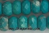 CWB905 15.5 inches 6*10mm faceted rondelle howlite turquoise beads