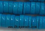 CWB907 15.5 inches 3*8mm tyre howlite turquoise beads wholesale