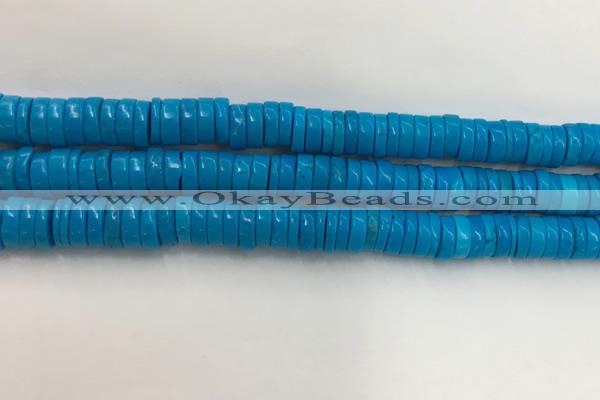 CWB907 15.5 inches 3*8mm tyre howlite turquoise beads wholesale