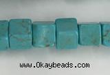 CWB910 15.5 inches 6*6mm cube howlite turquoise beads wholesale