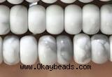 CWB917 15.5 inches 4*6mm rondelle white howlite turquoise beads