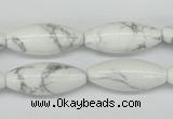 CWB92 15.5 inches 10*25mm rice natural white howlite beads