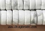 CWB922 15.5 inches 3*8mm heishi white howlite turquoise beads