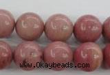 CWF17 15.5 inches 16mm round pink wooden fossil jasper beads wholesale