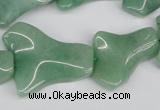 CWG07 15.5 inches 25*33mm wavy freeform green aventurine beads