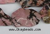 CWG09 15.5 inches 25*33mm wavy freeform rhodonite gemstone beads