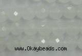 CWH04 15.5 inches 10mm faceted round white jade beads wholesale