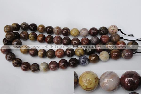 CWJ276 15.5 inches 15mm round wood jasper gemstone beads wholesale