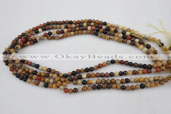 CWJ280 15.5 inches 5mm round wood jasper gemstone beads wholesale