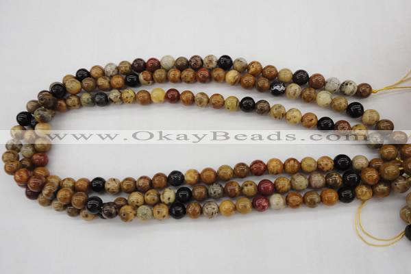 CWJ281 15.5 inches 7mm round wood jasper gemstone beads wholesale