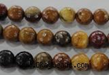 CWJ302 15.5 inches 8mm faceted round wood jasper gemstone beads