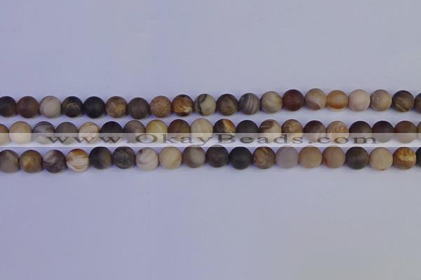 CWJ412 15.5 inches 8mm round matte wood jasper beads wholesale