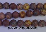 CWJ420 15.5 inches 4mm round matte wood eye jasper beads