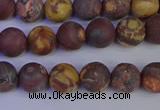 CWJ421 15.5 inches 6mm round matte wood eye jasper beads