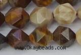 CWJ486 15.5 inches 12mm faceted nuggets wood jasper beads