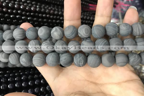 CWJ560 15.5 inches 12mm round matte coffee wood jasper beads wholesale