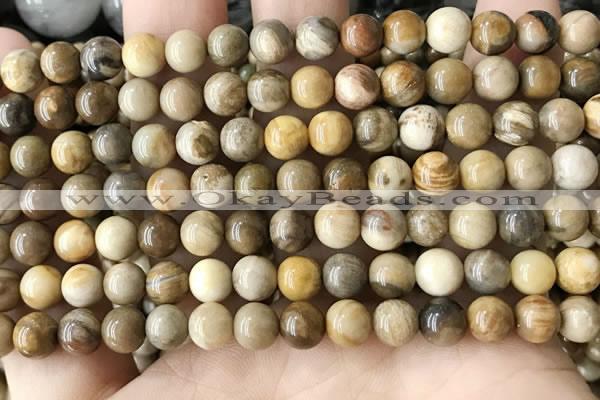 CWJ591 15.5 inches 6mm round wood jasper beads wholesale