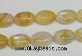 CYC01 15.5 inches 10*14mm oval yellow crystal quartz beads