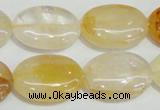 CYC03 15.5 inches 18*25mm oval yellow crystal quartz beads