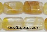 CYC10 15.5 inches 18*25mm rectangle yellow crystal quartz beads