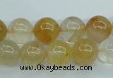 CYC104 15.5 inches 12mm round yellow crystal quartz beads