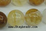 CYC108 15.5 inches 20mm round yellow crystal quartz beads