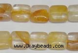 CYC12 15.5 inches 14*14mm square yellow crystal quartz beads