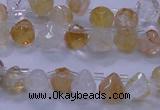 CYC135 Top drilled 7*7mm faceted teardrop yellow quartz beads