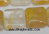 CYC14 15.5 inches 25*25mm square yellow crystal quartz beads