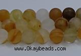 CYC140 15.5 inches 4mm round matte yellow quartz beads wholesale