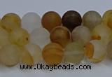 CYC141 15.5 inches 6mm round matte yellow quartz beads wholesale