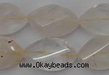 CYC201 15.5 inches 15*25mm twisted & faceted marquise yellow quartz beads