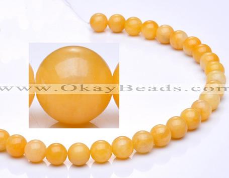 CYJ01 16 inches 4mm round yellow jade gemstone beads Wholesale