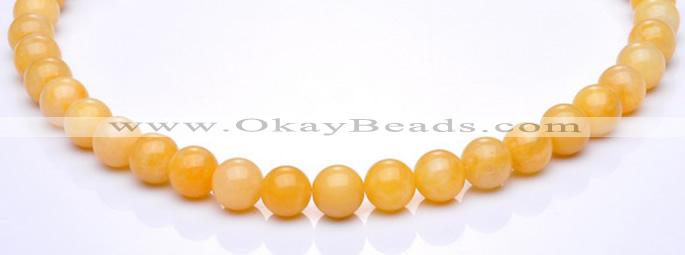 CYJ05 12mm round 16 inches yellow jade gemstone beads Wholesale