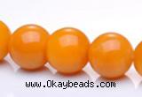 CYJ15 14mm round 16 inches yellow jade gemstone beads Wholesale