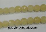 CYJ152 15.5 inches 8mm faceted round yellow jade beads wholesale