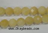 CYJ153 15.5 inches 10mm faceted round yellow jade beads wholesale