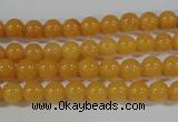 CYJ158 15.5 inches 4mm round yellow jade beads wholesale