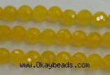 CYJ201 15.5 inches 6mm faceted round yellow jade beads wholesale